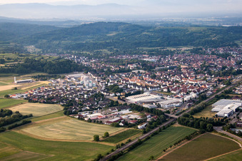 Aerial view of Kenzingen in the state Baden-Wuerttemberg, Germany