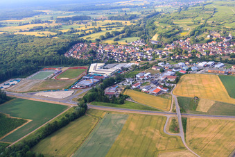 Aerial view of View from the north in Gottenheim in the state Baden-Wuerttemberg, Germany