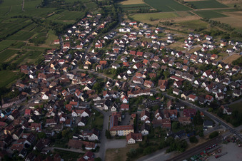 Town View of the streets and houses of the residential areas in Gottenheim in the state Baden-Wurttemberg, Germany