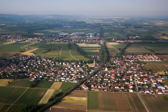 Town View of the streets and houses of the residential areas in Eschbach in the state Baden-Wurttemberg