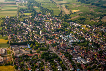 Town View of the streets and houses of the residential areas in Heitersheim in the state Baden-Wurttemberg, Germany