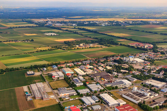 Tiergartenstraße industrial area with Winterhalder Selbstklebetechnik GmbH in Heitersheim in the state Baden-Wuerttemberg, Germany