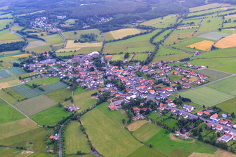 Village view from the east in Grebenhain in the state Hesse, Germany