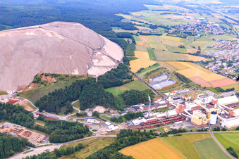 Aerial view of Monte Kali - spoil dump of K+S Minerals and Agriculture GmbH in Neuhof in the state Hesse, Germany