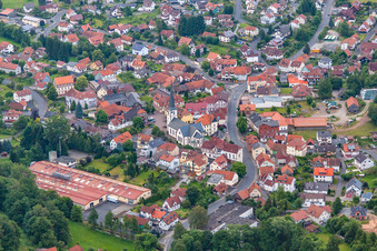City view of the city area of in Poppenhausen (Wasserkuppe) in the state Hesse, Germany