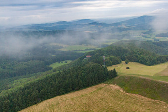 Oblique view of District Sieblos in Poppenhausen in the state Hesse, Germany