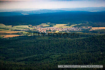 Aerial view of District Dammersbach in Hünfeld in the state Hesse, Germany