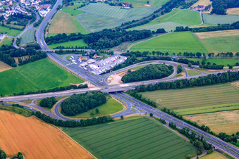 Exit 91 Fulda Nord on the A7 to the B27 in the district Steinau in Petersberg in the state Hesse, Germany