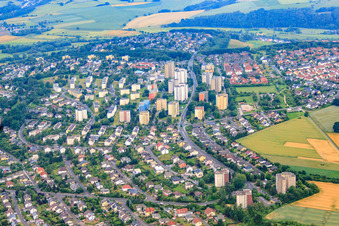 Residential high-rise buildings on Adenauerstraße in the Aschenberg district in Fulda in the state Hesse, Germany
