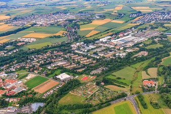 Industrial area Fulda West on a former US Army base on Washingtonallee with Brothers Grimm School and R+S Group GmbH in Fulda in the state Hesse, Germany