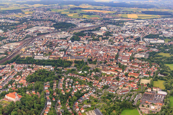 City overview from the northeast in Fulda in the state Hesse, Germany