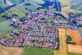 Aerial view of View from the southeast in the district Maberzell in Fulda in the state Hesse, Germany