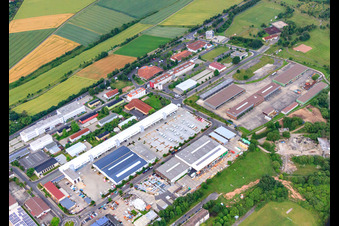 Industrial area Fulda West on a former US Army base on Washingtonallee with R+S Group GmbH and Uth GmbH in Fulda in the state Hesse, Germany