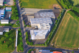 Aerial view of TECLAC Werner GmbH in the district Maberzell in Fulda in the state Hesse, Germany