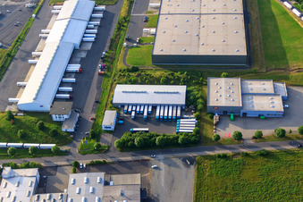 Werner-von-Siemens-Straße industrial area with VTL Vernetzte-Transport-Logistik GmbH and Fulda-based forwarding company Hofmann & Brenner GmbH & Co. KG in the district Besges in Fulda in the state Hesse, Germany