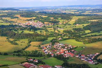 Village view from the northeast in the district Jossa in Hosenfeld in the state Hesse, Germany