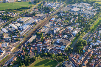 Train station with Raiffeisen goods - Agricultural and vocational schools of the Main-Kinzig district in Gelnhausen in the state Hesse, Germany