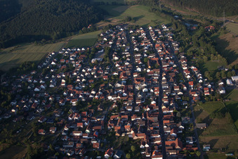 Aerial view of District Hain-Gründau in Gründau in the state Hesse, Germany