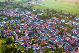 Aerial view of District Burkhards in Schotten in the state Hesse, Germany