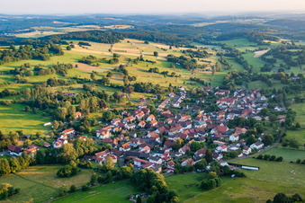 Aerial photograpy of District Burkhards in Schotten in the state Hesse, Germany