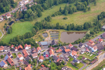 Fish ponds on the Sinn in Riedenberg in the state Bavaria, Germany
