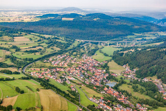 Sinntal Bridge on the A7 motorway in Riedenberg in the state Bavaria, Germany