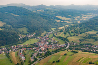 Aerial view of Riedenberg in the state Bavaria, Germany