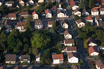 District Dannstadt in Dannstadt-Schauernheim in the state Rhineland-Palatinate, Germany from above