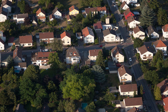 Bird's eye view of District Dannstadt in Dannstadt-Schauernheim in the state Rhineland-Palatinate, Germany