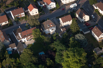 District Dannstadt in Dannstadt-Schauernheim in the state Rhineland-Palatinate, Germany seen from a drone