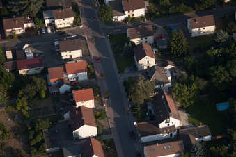 District Dannstadt in Dannstadt-Schauernheim in the state Rhineland-Palatinate, Germany seen from above