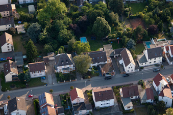 District Dannstadt in Dannstadt-Schauernheim in the state Rhineland-Palatinate, Germany seen from a drone