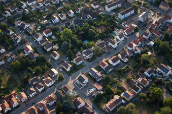 Aerial photograpy of District Dannstadt in Dannstadt-Schauernheim in the state Rhineland-Palatinate, Germany