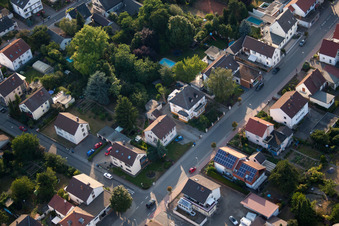 District Dannstadt in Dannstadt-Schauernheim in the state Rhineland-Palatinate, Germany from above