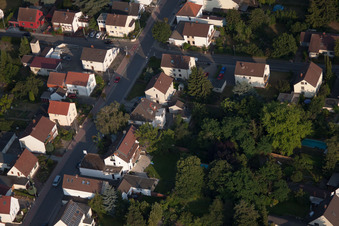 District Dannstadt in Dannstadt-Schauernheim in the state Rhineland-Palatinate, Germany viewn from the air