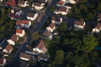 Drone recording of District Dannstadt in Dannstadt-Schauernheim in the state Rhineland-Palatinate, Germany