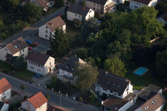 Aerial photograpy of District Dannstadt in Dannstadt-Schauernheim in the state Rhineland-Palatinate, Germany