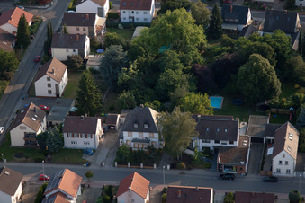 District Dannstadt in Dannstadt-Schauernheim in the state Rhineland-Palatinate, Germany from the plane