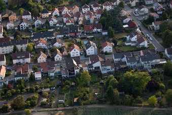 District Dannstadt in Dannstadt-Schauernheim in the state Rhineland-Palatinate, Germany viewn from the air