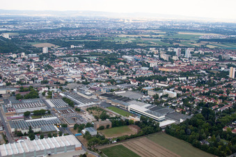 Aerial view of KSB SE in Frankenthal in the state Rhineland-Palatinate, Germany