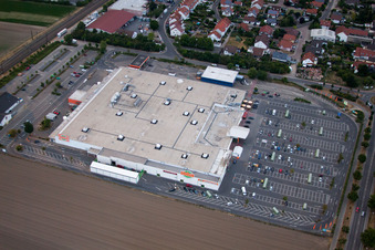 Aerial view of Globe in the district Bobenheim in Bobenheim-Roxheim in the state Rhineland-Palatinate, Germany