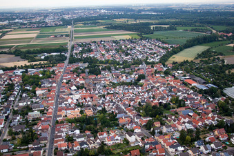 Aerial view of District Bobenheim in Bobenheim-Roxheim in the state Rhineland-Palatinate, Germany