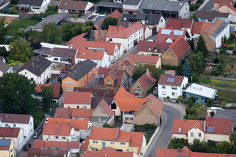Aerial photograpy of District Bobenheim in Bobenheim-Roxheim in the state Rhineland-Palatinate, Germany