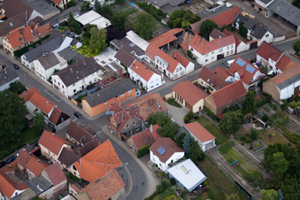 District Bobenheim in Bobenheim-Roxheim in the state Rhineland-Palatinate, Germany from the drone perspective