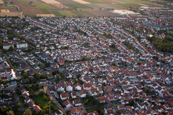 Bird's eye view of District Roxheim in Bobenheim-Roxheim in the state Rhineland-Palatinate, Germany