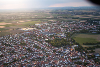 Drone recording of District Roxheim in Bobenheim-Roxheim in the state Rhineland-Palatinate, Germany