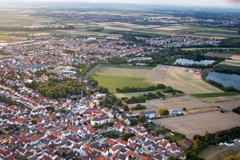 Drone image of District Roxheim in Bobenheim-Roxheim in the state Rhineland-Palatinate, Germany