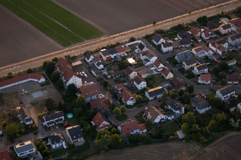 District Roxheim in Bobenheim-Roxheim in the state Rhineland-Palatinate, Germany seen from a drone