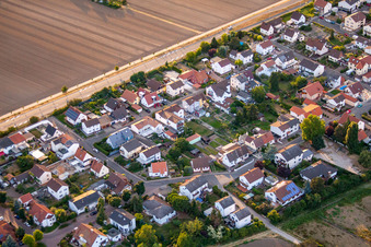 Aerial view of District Roxheim in Bobenheim-Roxheim in the state Rhineland-Palatinate, Germany