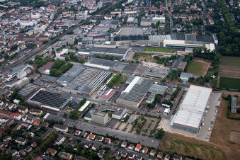 Aerial photograpy of KSB SE in Frankenthal in the state Rhineland-Palatinate, Germany